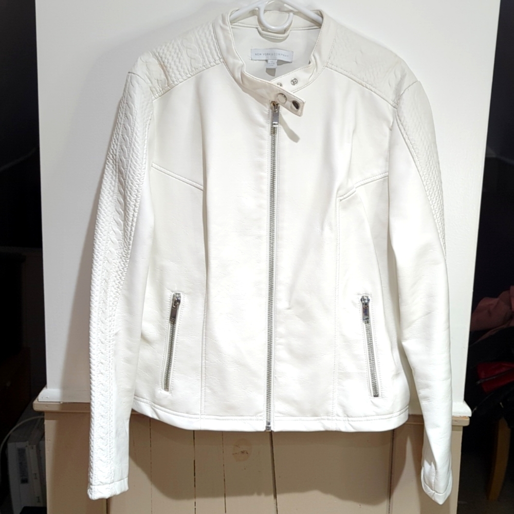 Embossed faux leather jacket